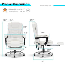 Load image into Gallery viewer, Office Chair with 7 Point Vibrating Massage&Heat Functions, Ergonomic Recliner Chair w/Footrest PU Leather Wide Computer Desk Ch