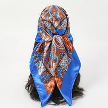Load image into Gallery viewer, Satin Square Scarf β Elegant 2025 Print Hijab, Shawl & Hair Wrap