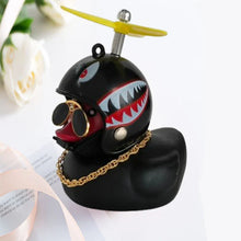 Load image into Gallery viewer, Car Duck With Helmet Broken Wind Pendant Small Yellow Duck Road Bike Motor Helmet Riding Cycling Accessories Without Lights