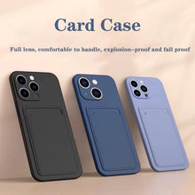 Load image into Gallery viewer, Soft Silicone Phone Case For iPhone 14 13 Pro Max 13 Mini 14Pro Wallet Card Holder Cover Silicone Case for Women Girls Anti-Scratch Soft Lining Protective Case