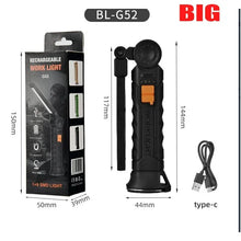 Load image into Gallery viewer, 1pc COB LED Work Light Dimmable USB Rechargeable LED Flashlight Inspection Lamp With Magnet&Hook 14500/18650 Battery Torch light