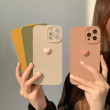 Load image into Gallery viewer, 3D Love Heart Phone Case For iPhone 11 12 13 14 Pro Max X XR XS Max 7 8 Plus Soft Silicone Camera Protector Cover Case for Girl Fashion Cute Love-Heart Shape Silicone Case Shockproof Soft Back Cover Protective Case