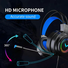 Load image into Gallery viewer, G58 G60 Gaming Headset 7.1 Stereo SVirtual Surround Bass Earphone Headphone with Mic LED Light for Computer PC Gamer Foldable