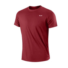 Load image into Gallery viewer, Men's Quick Dry Short Sleeve Gym Running Moisture Wicking Round Neck T-Shirt Training Exercise Gym Sport Shirt Tops Lightweight