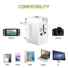 Load image into Gallery viewer, All-in-One International Plug Adapter ā Universal Travel Power Converter with 2 USB & Type-C Ports (AU/US/UK/EU)