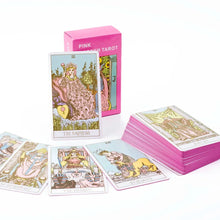 Load image into Gallery viewer, Pink Border Tarot Card Deck – 78pcs English Divination Guidebook