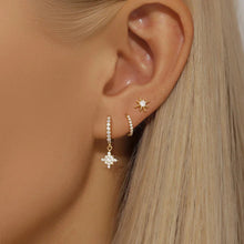 Load image into Gallery viewer, 3-Piece Star Drop Earrings Set – 18K Gold Stainless Steel Dangle Jewelry