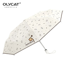 Load image into Gallery viewer, OLYCAT Automatic Umbrella Rain Women Lovely Cat Folding Umbrellas Windproof Black Coating Anti UV Parasol Women's Umbrella Girl