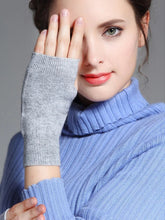 Load image into Gallery viewer, Sales Genuine Fine Sheep Wool Cozy Mitt Exposed Finger Women's Winter Autumn Knitted Fingerless Work Gloves Wrist Mittens Driver