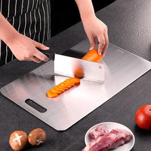 Load image into Gallery viewer, 316 Stainless Steel Chopping Board – Thickened Double-Sided Antibacterial Cutting Board for Kitchen & Dough Kneading