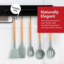 Load image into Gallery viewer, Silicone Cooking Utensils 11/12/13Pcs Kitchen Utensil Set Non-stick Spatula Wooden Handle with Storage Box Kitchen Appliances