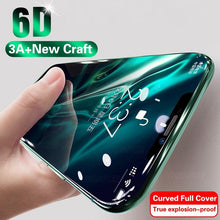 Load image into Gallery viewer, 5D Curved 9H Tempered Glass For iPhone X XR XS 11 12 13 14 Pro Max 6 6S 7 8 Plus SE Mini Full Cover Screen Protector Film 9H Hardness Bubble Free Easy Installation Screen Protective Film