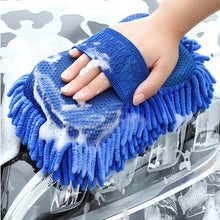 Load image into Gallery viewer, 1Pc Blue Microfiber Chenille Car Wash Sponge Care Washing Brush Pad Cleaning Tool Auto Washing Towel Gloves Styling Accessories