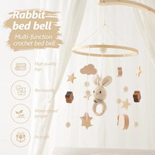 Load image into Gallery viewer, Baby Wooden Bed Bell Cartoon Rabbit Mobile