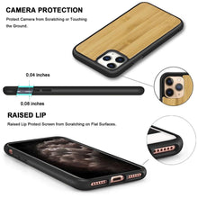 Load image into Gallery viewer, Vintage Wooded Back Case For iPhone 14 13 Mini 12 SE XR X S Max 8 7 Plus Genuine Bamboo Wooden Hard Phone case iPhone 11 Pro Max Strong Hard Protective Case For iPhone