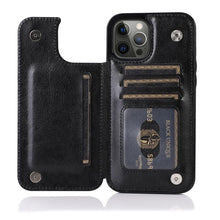 Load image into Gallery viewer, Wallet Stand Cover Flip Leather Case For iPhone 14 Pro Max 13 Pro Max 12 Pro Max 11 Pro Max Soft PU Leather Card Case With Kickstand Slim Double Magnetic Clasp Protective Cover