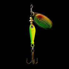 Load image into Gallery viewer, Rotating Metal Spinner Fishing Lure 9.1g 7cm – Sequin Hard Bait with Treble Hook for Bass, Pike, Carp & Trout