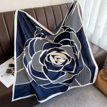 Load image into Gallery viewer, 90x90cm Square Silk-Feel Scarf – Luxury Women’s Shawl & Head Wrap