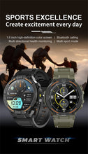 Load image into Gallery viewer, Smartwatch Military Men 360*360 HD Screen Flashlight Health Monitoring Waterproof Heart Rate BT Call Smart Watch For Android IOS
