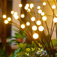 Load image into Gallery viewer, 8 LED Solar Firefly Garden Lights – Waterproof Warm White Outdoor Pathway & Patio Decoration