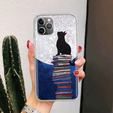 Load image into Gallery viewer, Black Cat Cartoon Cute For Iphone 11 13 14 Pro Max 12 Mini Phone Case X Xs Xr 6 6s 8 7 Plus Se 5 5s Cover Cute Funny Aesthetic Cat Design Pattern Silicone Soft Phone Case