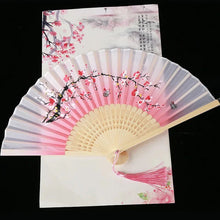 Load image into Gallery viewer, Hand Fan Foldable Silk Fan Noodles Bamboo Fan Bones Halloween Cosplay Prop Christmas Wedding Decoration Party Gifts Art Crafts