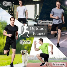 Load image into Gallery viewer, Men's Quick Dry Short Sleeve Gym Running Moisture Wicking Round Neck T-Shirt Training Exercise Gym Sport Shirt Tops Lightweight