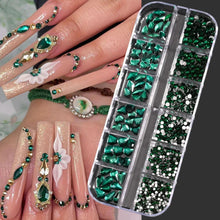 Load image into Gallery viewer, 100/50cm Luxury Crystal Chain Nail Charms - 1.5/2mm Clear & AB Diamond Nail Art Decoration