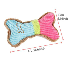 Load image into Gallery viewer, Dog Squeaky Toy - Plush Bone Chew Toy for Small & Medium Puppies