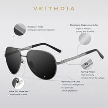 Load image into Gallery viewer, VEITHDIA Brand Sunglasses Men Polarized UV400 Sun Glasses Outdoor Sports Driving Male Women Eyewear Accessories For Female 1306