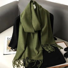 Load image into Gallery viewer, 62-Color Winter Cashmere Scarf – Warm Tassel Pashmina Wrap for Women
