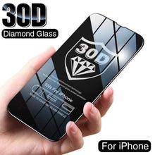 Load image into Gallery viewer, 30D Diamond New upgrade Full Cover Screen Glass For iPhone 14 13 12 11 Pro Max Mini XR X XR XS Tempered Glass Screen Protector Dust Proof Tempered Glass Screen Protector for iPhone