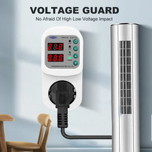Load image into Gallery viewer, TOSVA-16 Reclosable Voltage current Protector Socket AC 110V 220V Adjustable 16A Power Surge Protector EU Plug Socket TOMZN