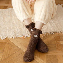 Load image into Gallery viewer, 2 Pairs Cute Socks Bear Women Coral Velvet Thick Plush Warm Socks Sleep Fluffy Socks Cute Cartoon Lovely Floor Fuzzy Sock Winter