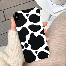 Load image into Gallery viewer, Slim Fit Lightweight Black White Print Silicone Case For iPhone 11 Pro 7 8 Plus X XR XS Max iphone 11 Cell Phone Case Cover White Black Pattern Print Silicone Unisex Case