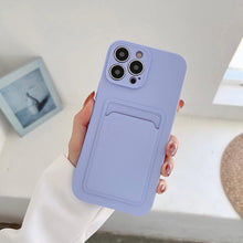 Load image into Gallery viewer, Soft Silicone Card Phone Case for IPhone 13 12 Pro Max Shockproof Protector Cover for IPhone 14 Plus Cases Heavy Duty Solid Slim Lightweight Anti-Shock Cover for iPhone