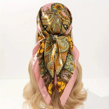 Load image into Gallery viewer, Satin Square Scarf β Elegant 2025 Print Hijab, Shawl & Hair Wrap