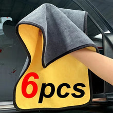 Load image into Gallery viewer, 1/2/6pcs Microfiber Cleaning Towel Thicken Soft Drying Cloth Car Body Washing Towels Double Layer Clean Rags Car Accessories