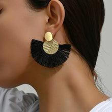 Load image into Gallery viewer, Bohemian Tassel Earrings β White Fringe Dangle Statement Jewelry for Women