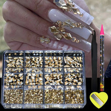Load image into Gallery viewer, 12 Grid Diamond Jewelry Set for Nail Art - Luxe Rhinestone Decorations
