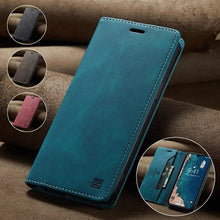 Load image into Gallery viewer, Vintage Wallet Case Card Holder Kickstand Built-in Magnetic Flip Leather Case for iPhone Leather Cases for iPhone 14 13 12 11 Pro Max Mini XR XS Max 8 7 6s Plus Wallet Flip Cover