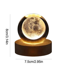 Load image into Gallery viewer, Kids LED Crystal Ball Lamp – 3D Moon & Galaxy Table Decor Toy