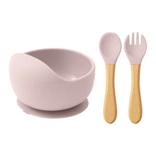Load image into Gallery viewer, Mamaplan 3PCS Baby Silicone Feeding Set Suction Bowl Spoon Fork