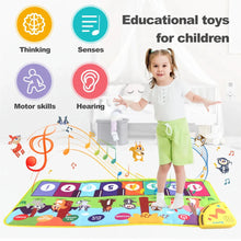 Load image into Gallery viewer, Piano Mat for Kids Kids Toddlers Floor Keyboard Dance Mat Baby Fitness Play Animal Music Blanket Instrument Toys Girl Boy Gift