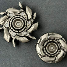 Load image into Gallery viewer, EDC Open Armor Metal Spinning Top – Magnetic Fidget Slider Toy for Adults | Stress Relief Spinner with Mecha Design & Smooth Rotation