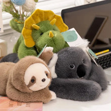 Load image into Gallery viewer, Kawaii Forest Animal Plush – Soft Raccoon, Dinosaur, Sloth, Panda Toy