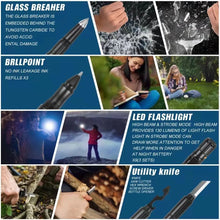 Load image into Gallery viewer, Multifunctional Outdoor Camping Tactical Pen Survival Gear Self-Defense Pen Rescue Hiking Outdoor Survival Tool With Compass