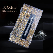 Load image into Gallery viewer, 21 Grid Nail Art Rhinestone Set - Multi-Style Flat Bottom Glass Diamonds