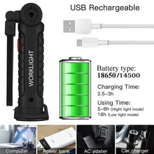 Load image into Gallery viewer, 1pc COB LED Work Light Dimmable USB Rechargeable LED Flashlight Inspection Lamp With Magnet&Hook 14500/18650 Battery Torch light