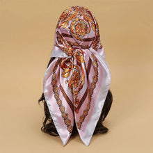 Load image into Gallery viewer, Satin Square Scarf β Elegant 2025 Print Hijab, Shawl & Hair Wrap